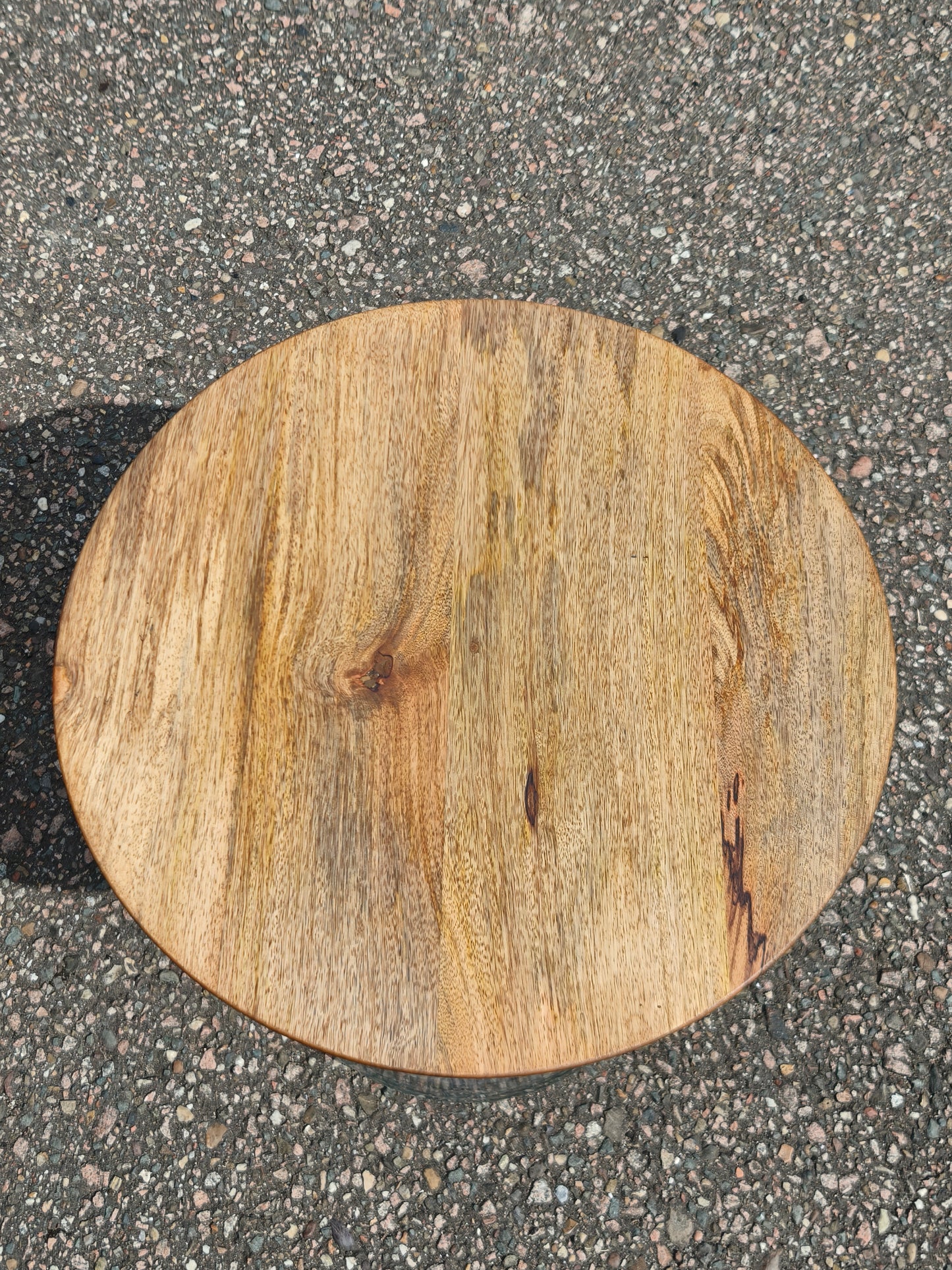 Glass & Mango Wood Side Table