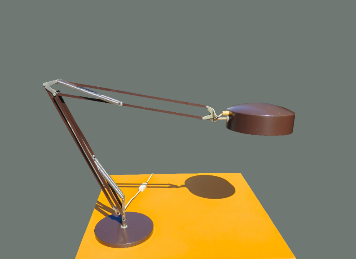 Hala Zeist bureaulamp - vintage industrieel design (bruin/messing)