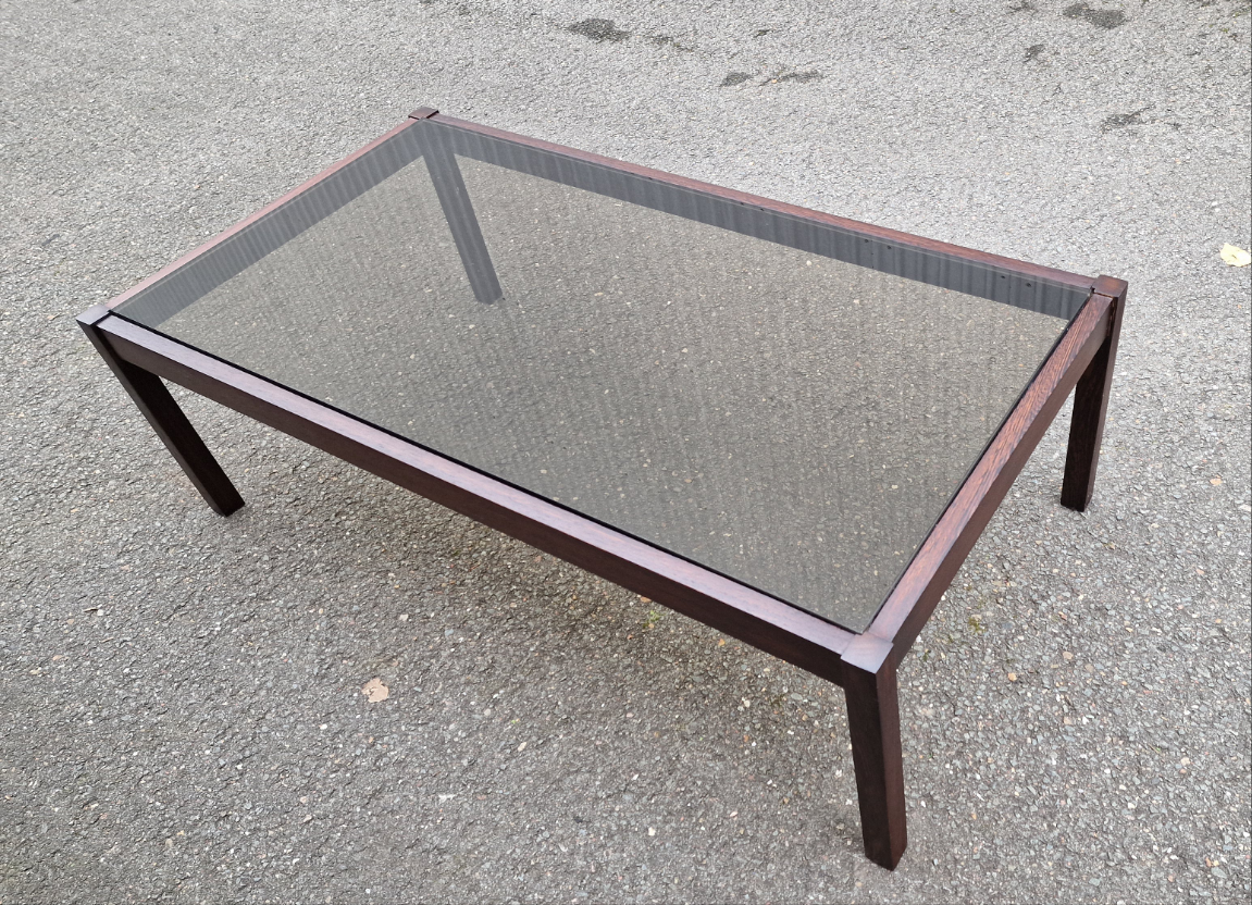 Kho Liang Ie Coffee Table for Spectrum – Wengé & Smoked Glass (1960s Design)
