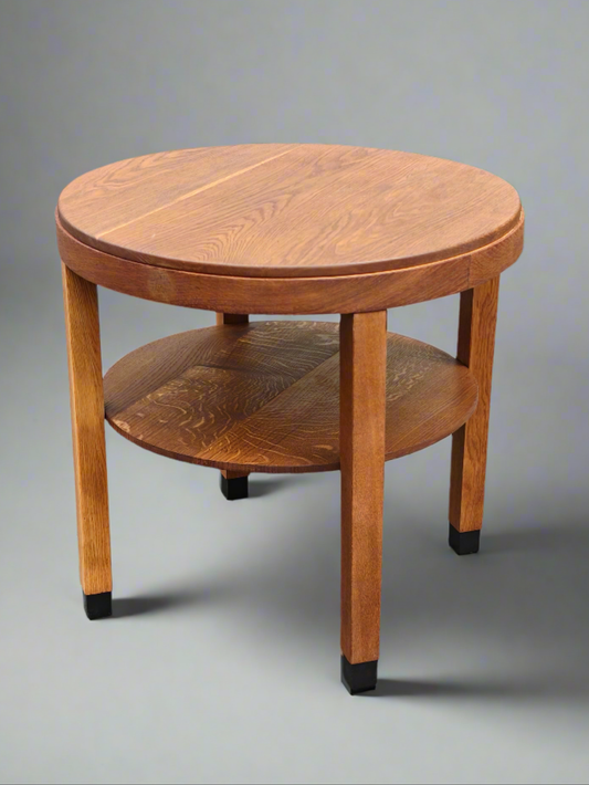 Haagse School Oak Side Table – 1930s Dutch Design