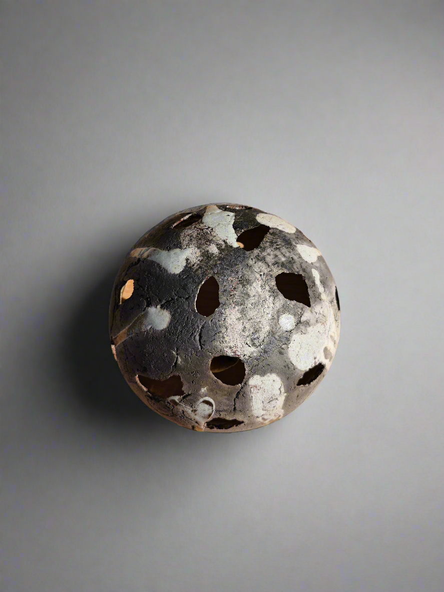 Handgemaakte Raku Keramische Lichtbol – Boho Theelichthouder