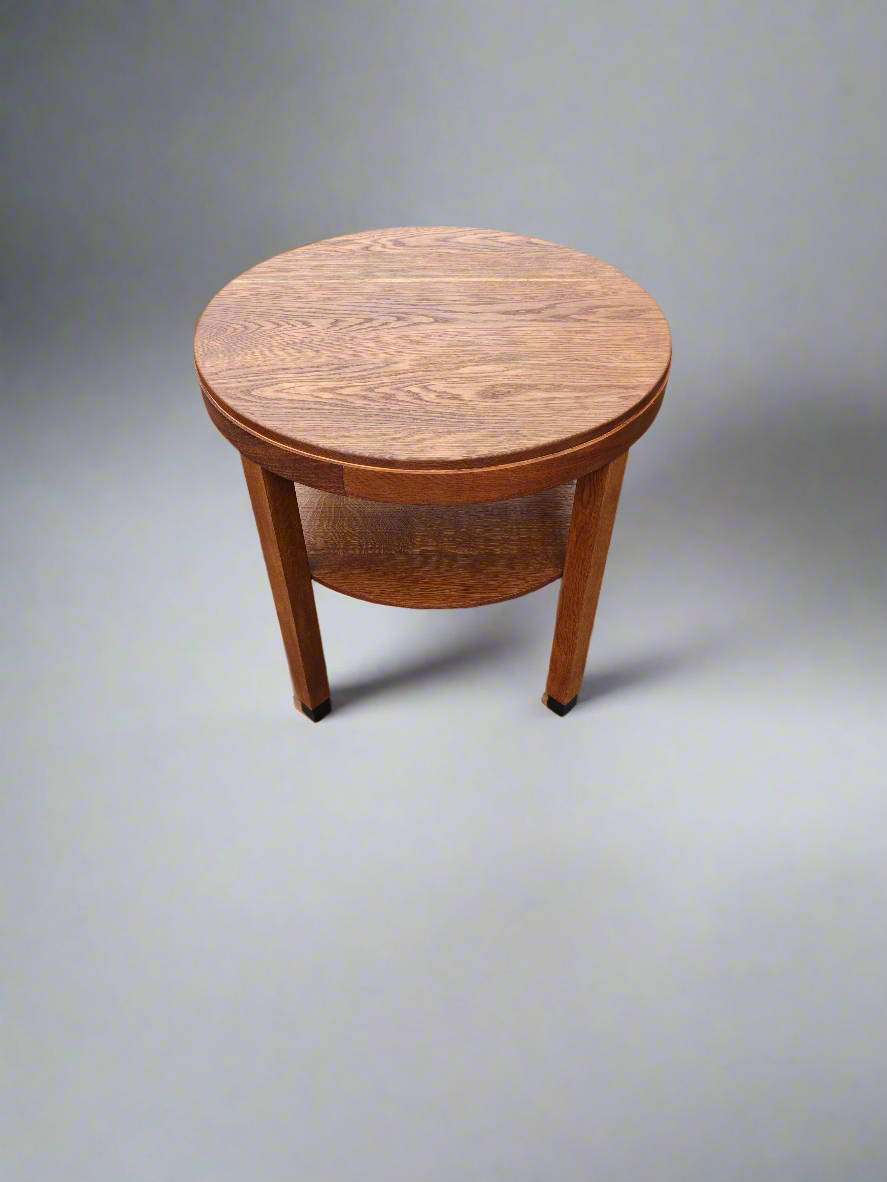 Haagse School Oak Side Table – 1930s Dutch Design