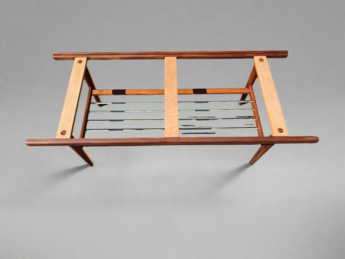 Vintage Deense Salontafel met Omkeerbaar Blad – Mid-Century Design