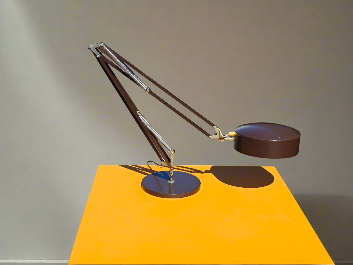 Hala Zeist bureaulamp - vintage industrieel design (bruin/messing)