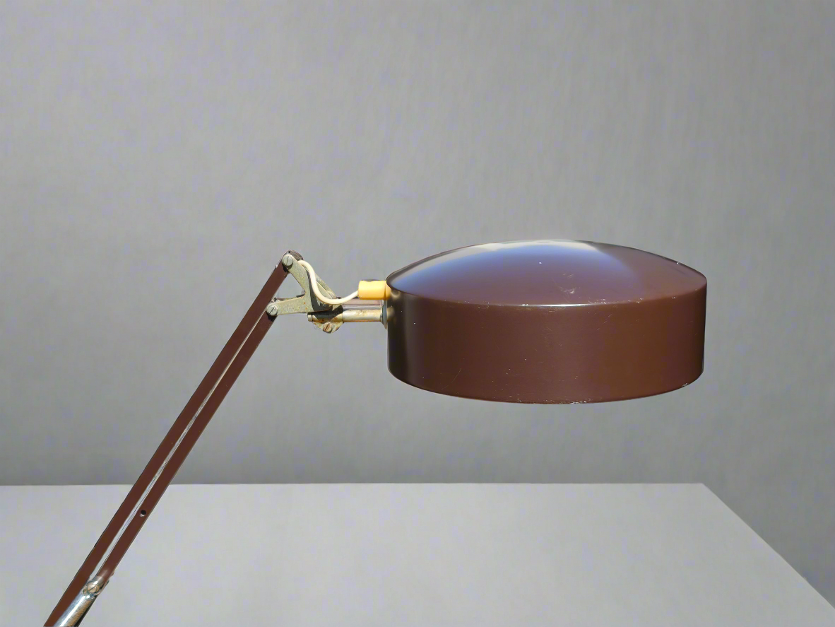 Hala Zeist bureaulamp - vintage industrieel design (bruin/messing)