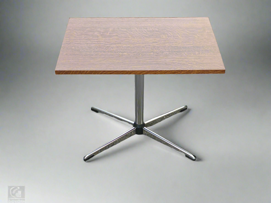 Mid-Century Bijzettafel met Chroom en Houtfineer