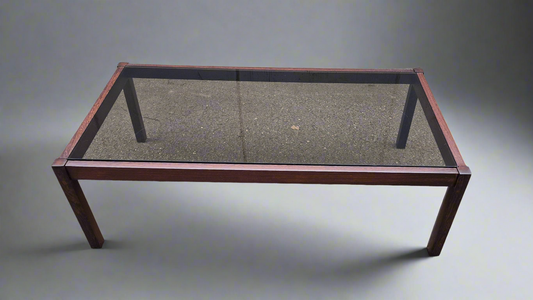 Kho Liang Ie Coffee Table for Spectrum – Wengé & Smoked Glass (1960s Design)