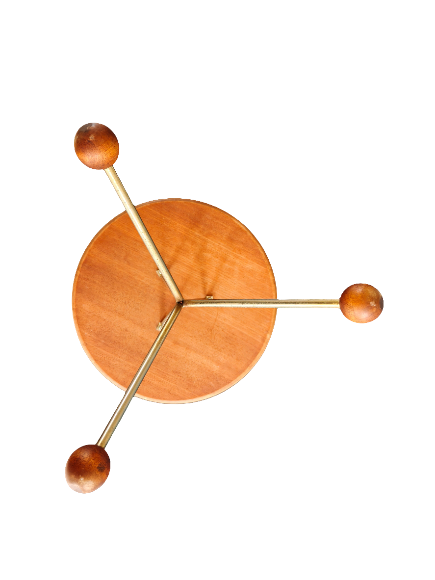 Albert Larsson Bijzettafel – Alberts Tibro, Messing & Teak, 1950s