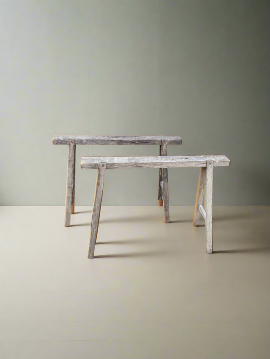 Vintage houten schragen - industrieel & decoratief