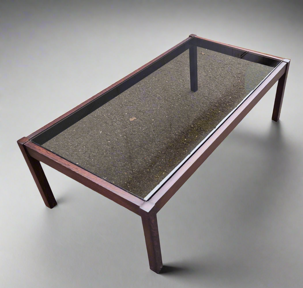 Kho Liang Ie Coffee Table for Spectrum – Wengé & Smoked Glass (1960s Design)