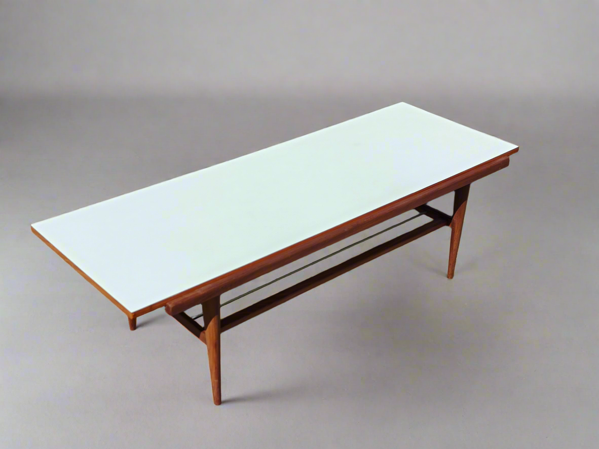 Vintage Deense Salontafel met Omkeerbaar Blad – Mid-Century Design