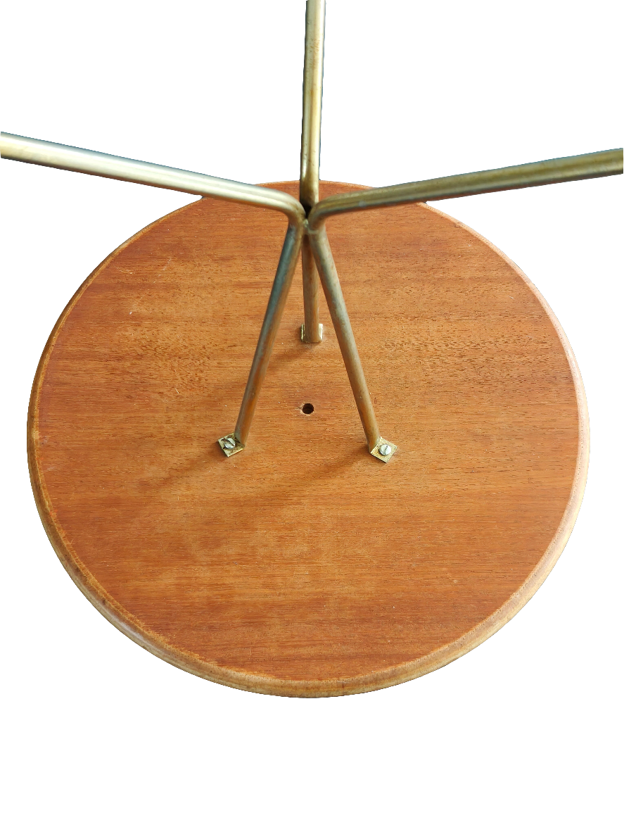 Albert Larsson Bijzettafel – Alberts Tibro, Messing & Teak, 1950s