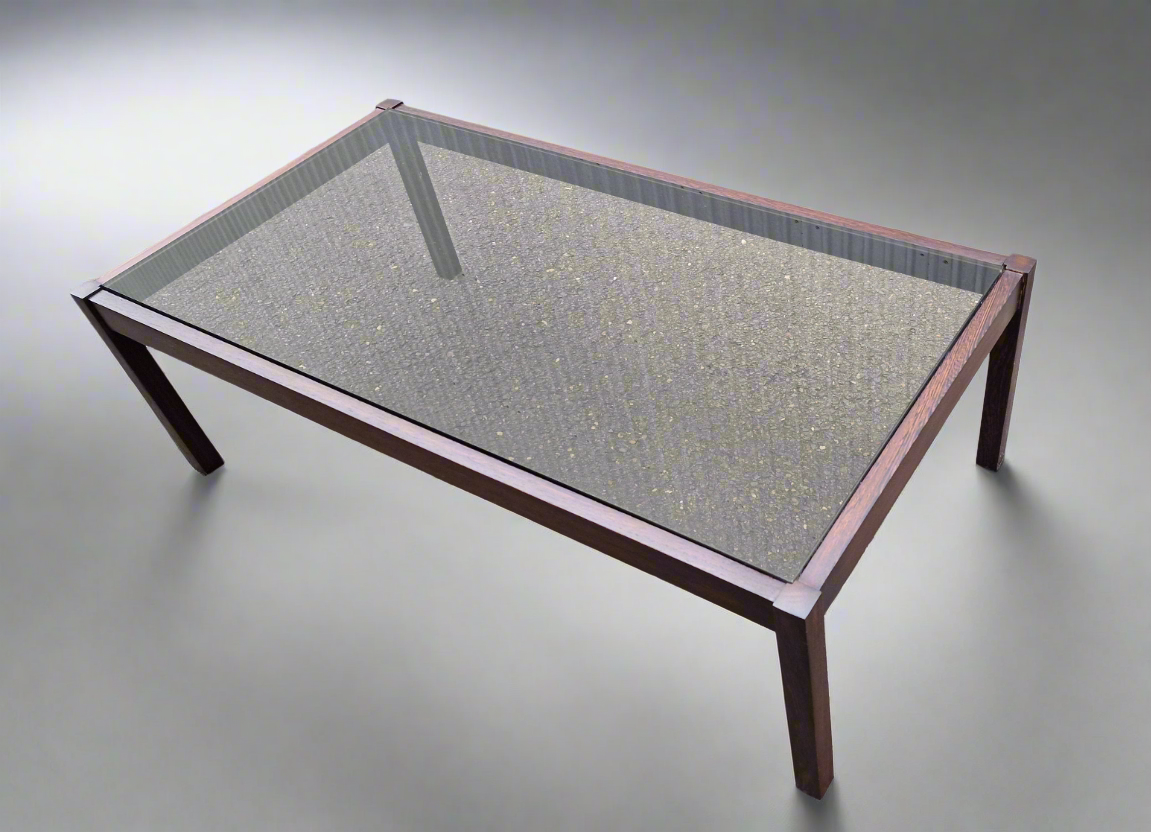Kho Liang Ie Coffee Table for Spectrum – Wengé & Smoked Glass (1960s Design)