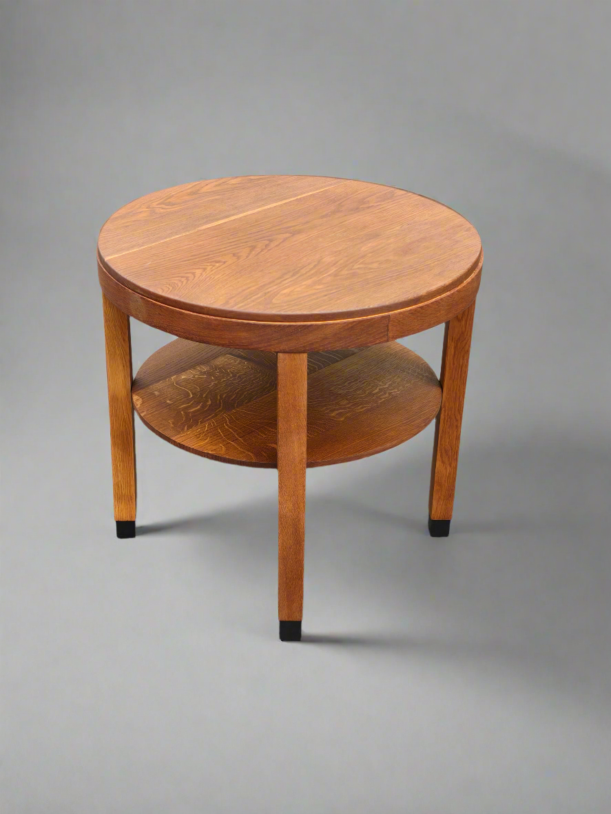 Haagse School Oak Side Table – 1930s Dutch Design