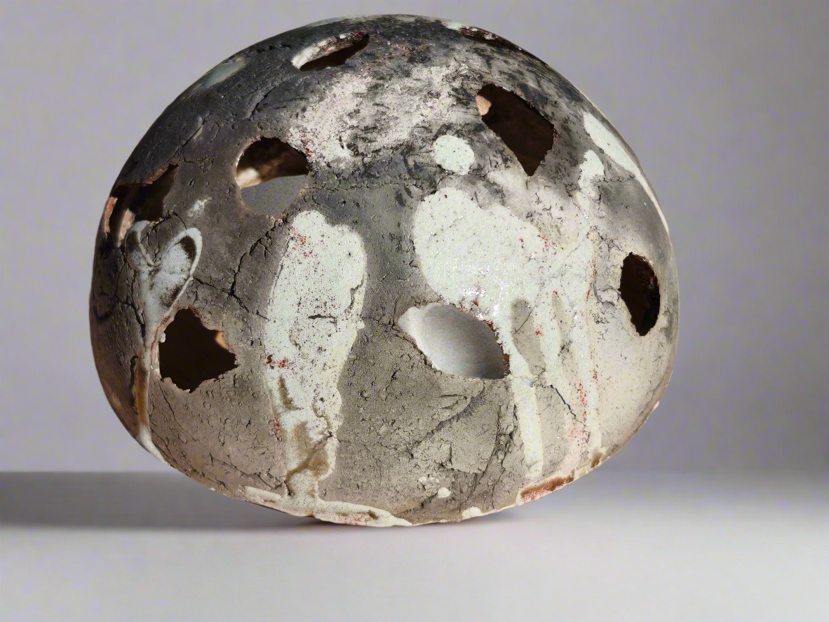 Handgemaakte Raku Keramische Lichtbol – Boho Theelichthouder
