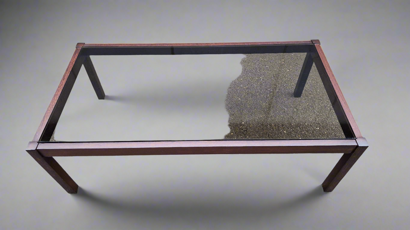 Kho Liang Ie Coffee Table for Spectrum – Wengé & Smoked Glass (1960s Design)