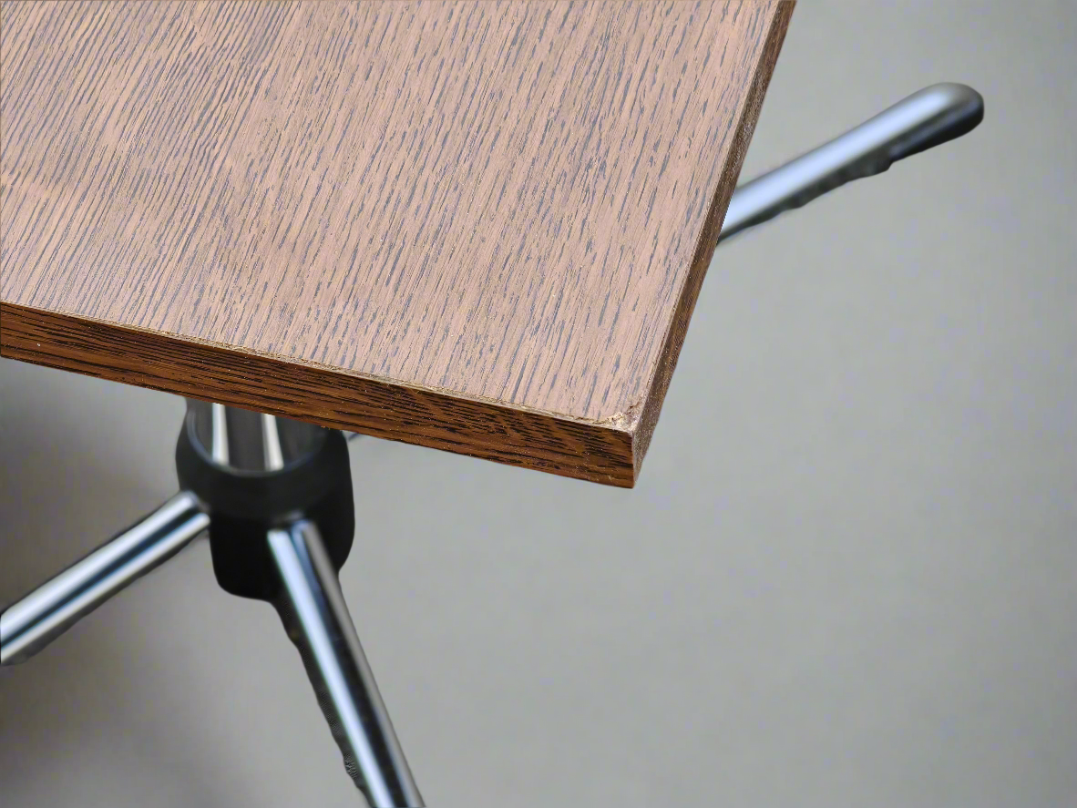 Mid-Century Bijzettafel met Chroom en Houtfineer