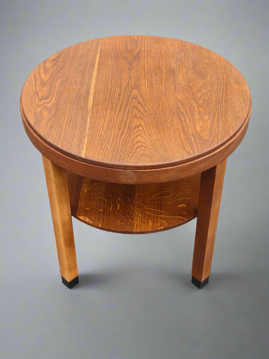 Haagse School Oak Side Table – 1930s Dutch Design