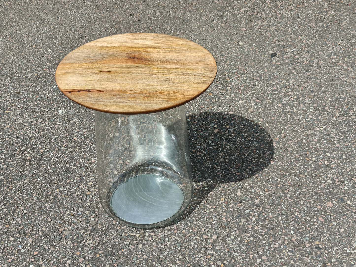 Glass & Mango Wood Side Table